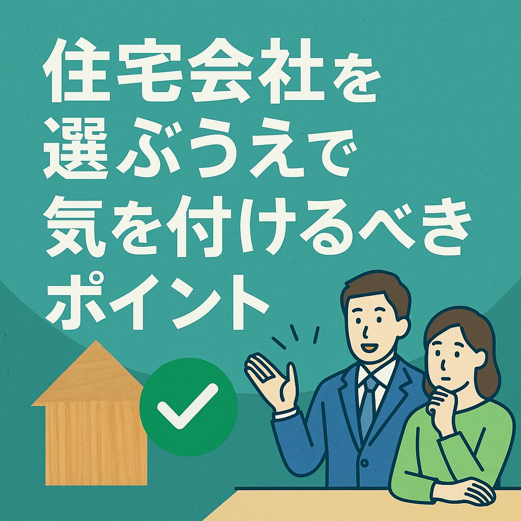住宅会社を選ぶうえで気を付けるべきポイント